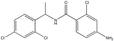 4-amino-2-chloro-N-[1-(2,4-dichlorophenyl)ethyl]benzamide,,结构式