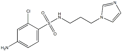 4-amino-2-chloro-N-[3-(1H-imidazol-1-yl)propyl]benzene-1-sulfonamide,,结构式
