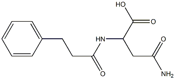 4-amino-4-oxo-2-[(3-phenylpropanoyl)amino]butanoic acid 化学構造式