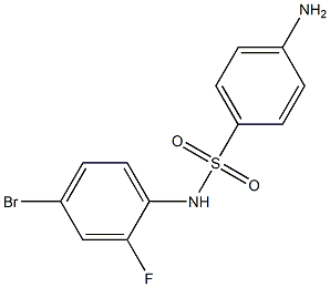 4-amino-N-(4-bromo-2-fluorophenyl)benzene-1-sulfonamide,,结构式