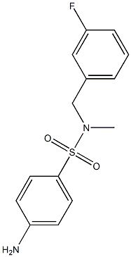 4-amino-N-[(3-fluorophenyl)methyl]-N-methylbenzene-1-sulfonamide 结构式