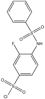 4-benzenesulfonamido-3-fluorobenzene-1-sulfonyl chloride Structure