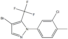 4-bromo-1-(3-chloro-4-methylphenyl)-5-(trifluoromethyl)-1H-pyrazole,,结构式