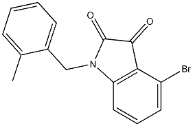 4-bromo-1-[(2-methylphenyl)methyl]-2,3-dihydro-1H-indole-2,3-dione,,结构式