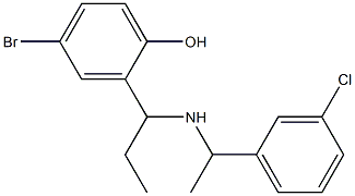 4-bromo-2-(1-{[1-(3-chlorophenyl)ethyl]amino}propyl)phenol 结构式