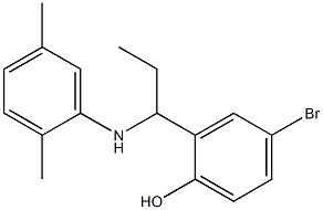 4-bromo-2-{1-[(2,5-dimethylphenyl)amino]propyl}phenol,,结构式