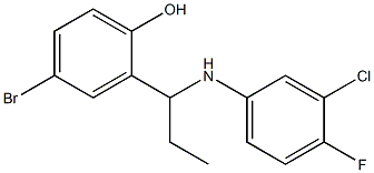 4-bromo-2-{1-[(3-chloro-4-fluorophenyl)amino]propyl}phenol Structure