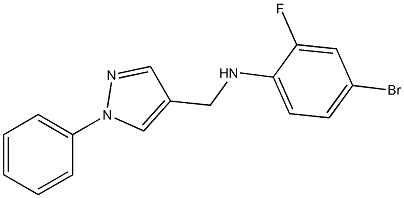 4-bromo-2-fluoro-N-[(1-phenyl-1H-pyrazol-4-yl)methyl]aniline Structure