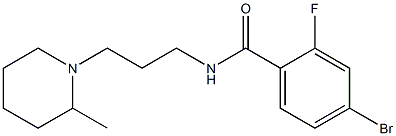 4-bromo-2-fluoro-N-[3-(2-methylpiperidin-1-yl)propyl]benzamide,,结构式