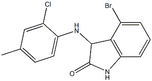 4-bromo-3-[(2-chloro-4-methylphenyl)amino]-2,3-dihydro-1H-indol-2-one Structure