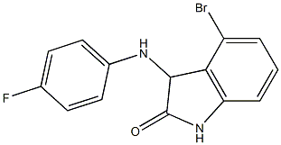 4-bromo-3-[(4-fluorophenyl)amino]-2,3-dihydro-1H-indol-2-one 化学構造式