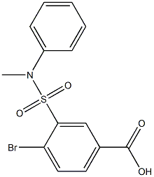 4-bromo-3-[methyl(phenyl)sulfamoyl]benzoic acid,,结构式