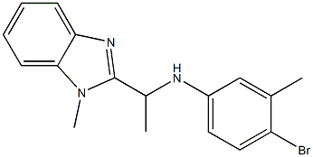 4-bromo-3-methyl-N-[1-(1-methyl-1H-1,3-benzodiazol-2-yl)ethyl]aniline,,结构式