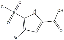 4-bromo-5-(chlorosulfonyl)-1H-pyrrole-2-carboxylic acid,,结构式