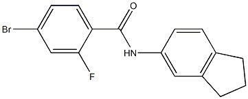 4-bromo-N-(2,3-dihydro-1H-inden-5-yl)-2-fluorobenzamide 结构式