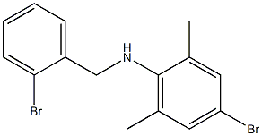 4-bromo-N-[(2-bromophenyl)methyl]-2,6-dimethylaniline,,结构式