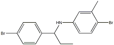 4-bromo-N-[1-(4-bromophenyl)propyl]-3-methylaniline,,结构式