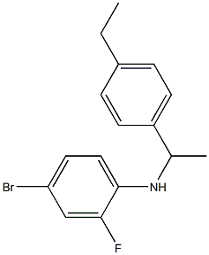4-bromo-N-[1-(4-ethylphenyl)ethyl]-2-fluoroaniline,,结构式