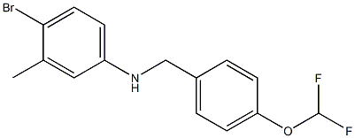 4-bromo-N-{[4-(difluoromethoxy)phenyl]methyl}-3-methylaniline 化学構造式