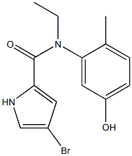 4-bromo-N-ethyl-N-(5-hydroxy-2-methylphenyl)-1H-pyrrole-2-carboxamide 化学構造式