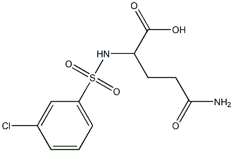 4-carbamoyl-2-[(3-chlorobenzene)sulfonamido]butanoic acid Structure