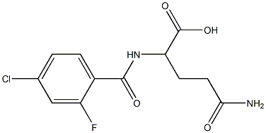 4-carbamoyl-2-[(4-chloro-2-fluorophenyl)formamido]butanoic acid Struktur