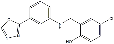 4-chloro-2-({[3-(1,3,4-oxadiazol-2-yl)phenyl]amino}methyl)phenol,,结构式