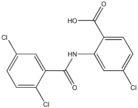 4-chloro-2-[(2,5-dichlorobenzene)amido]benzoic acid 化学構造式