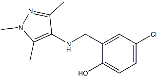 4-chloro-2-{[(1,3,5-trimethyl-1H-pyrazol-4-yl)amino]methyl}phenol,,结构式