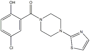 4-chloro-2-{[4-(1,3-thiazol-2-yl)piperazin-1-yl]carbonyl}phenol Structure