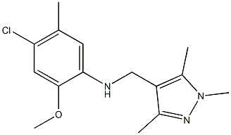 4-chloro-2-methoxy-5-methyl-N-[(1,3,5-trimethyl-1H-pyrazol-4-yl)methyl]aniline Structure