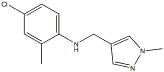 4-chloro-2-methyl-N-[(1-methyl-1H-pyrazol-4-yl)methyl]aniline,,结构式