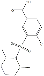 4-chloro-3-[(2,6-dimethylpiperidine-1-)sulfonyl]benzoic acid,,结构式