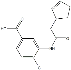 4-chloro-3-[(cyclopent-2-en-1-ylacetyl)amino]benzoic acid 结构式