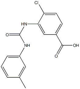 4-chloro-3-{[(3-methylphenyl)carbamoyl]amino}benzoic acid 化学構造式