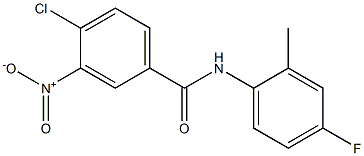 4-chloro-N-(4-fluoro-2-methylphenyl)-3-nitrobenzamide,,结构式