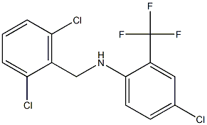 4-chloro-N-[(2,6-dichlorophenyl)methyl]-2-(trifluoromethyl)aniline,,结构式