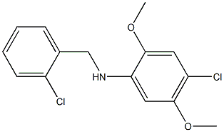 4-chloro-N-[(2-chlorophenyl)methyl]-2,5-dimethoxyaniline Struktur