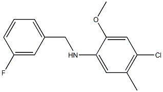 4-chloro-N-[(3-fluorophenyl)methyl]-2-methoxy-5-methylaniline 化学構造式
