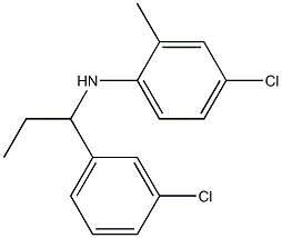 4-chloro-N-[1-(3-chlorophenyl)propyl]-2-methylaniline,,结构式