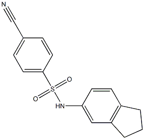 4-cyano-N-(2,3-dihydro-1H-inden-5-yl)benzene-1-sulfonamide,,结构式