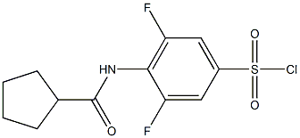 4-cyclopentaneamido-3,5-difluorobenzene-1-sulfonyl chloride Structure