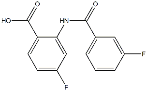 4-fluoro-2-[(3-fluorobenzoyl)amino]benzoic acid Struktur