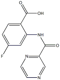 4-fluoro-2-[(pyrazin-2-ylcarbonyl)amino]benzoic acid Struktur