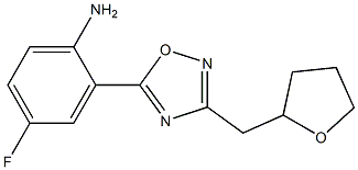 4-fluoro-2-[3-(oxolan-2-ylmethyl)-1,2,4-oxadiazol-5-yl]aniline,,结构式