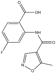 4-fluoro-2-{[(5-methylisoxazol-4-yl)carbonyl]amino}benzoic acid Struktur