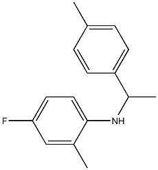 4-fluoro-2-methyl-N-[1-(4-methylphenyl)ethyl]aniline 化学構造式