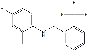 4-fluoro-2-methyl-N-{[2-(trifluoromethyl)phenyl]methyl}aniline 化学構造式