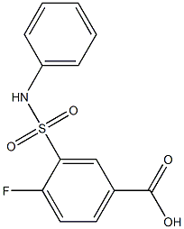 4-fluoro-3-(phenylsulfamoyl)benzoic acid,,结构式