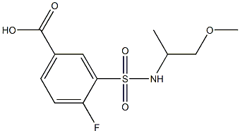 4-fluoro-3-[(1-methoxypropan-2-yl)sulfamoyl]benzoic acid Struktur